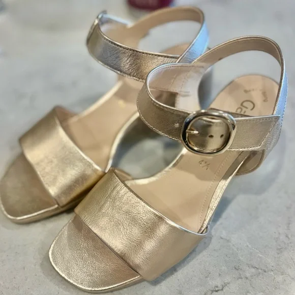 GABOR Gold Heeled Sandals - Picture 6 of 12